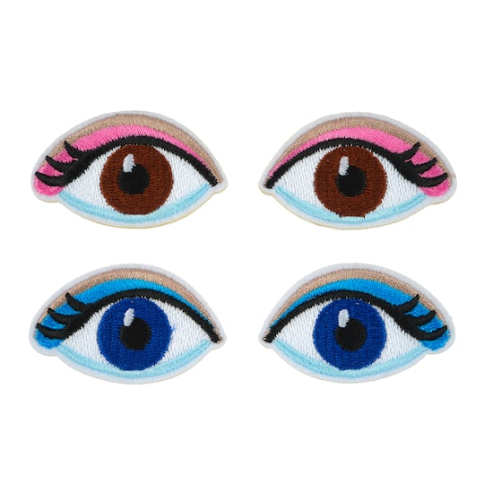 Blue & Brown Iron-On Embroidered Eye Patches, 8ct. by Loops & Threads®